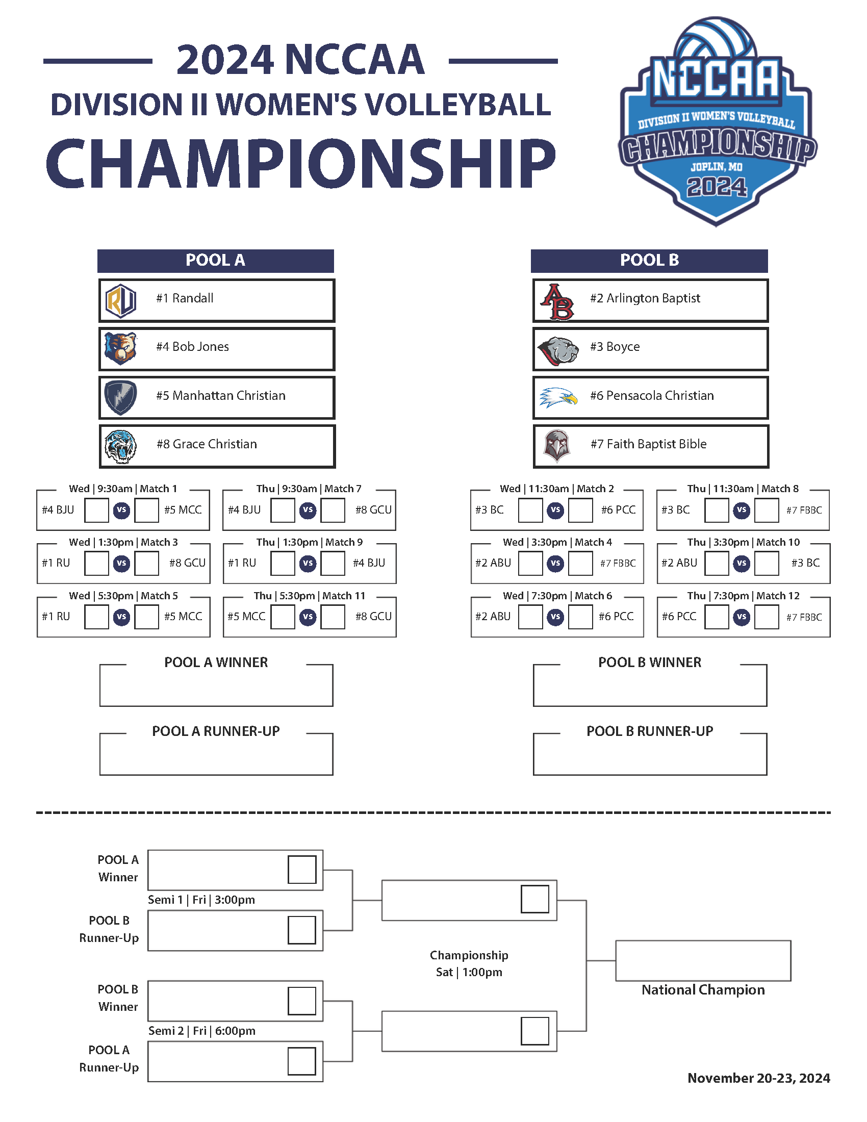 Ozark Christian College to host the NCCAA Division 2 Volleyball